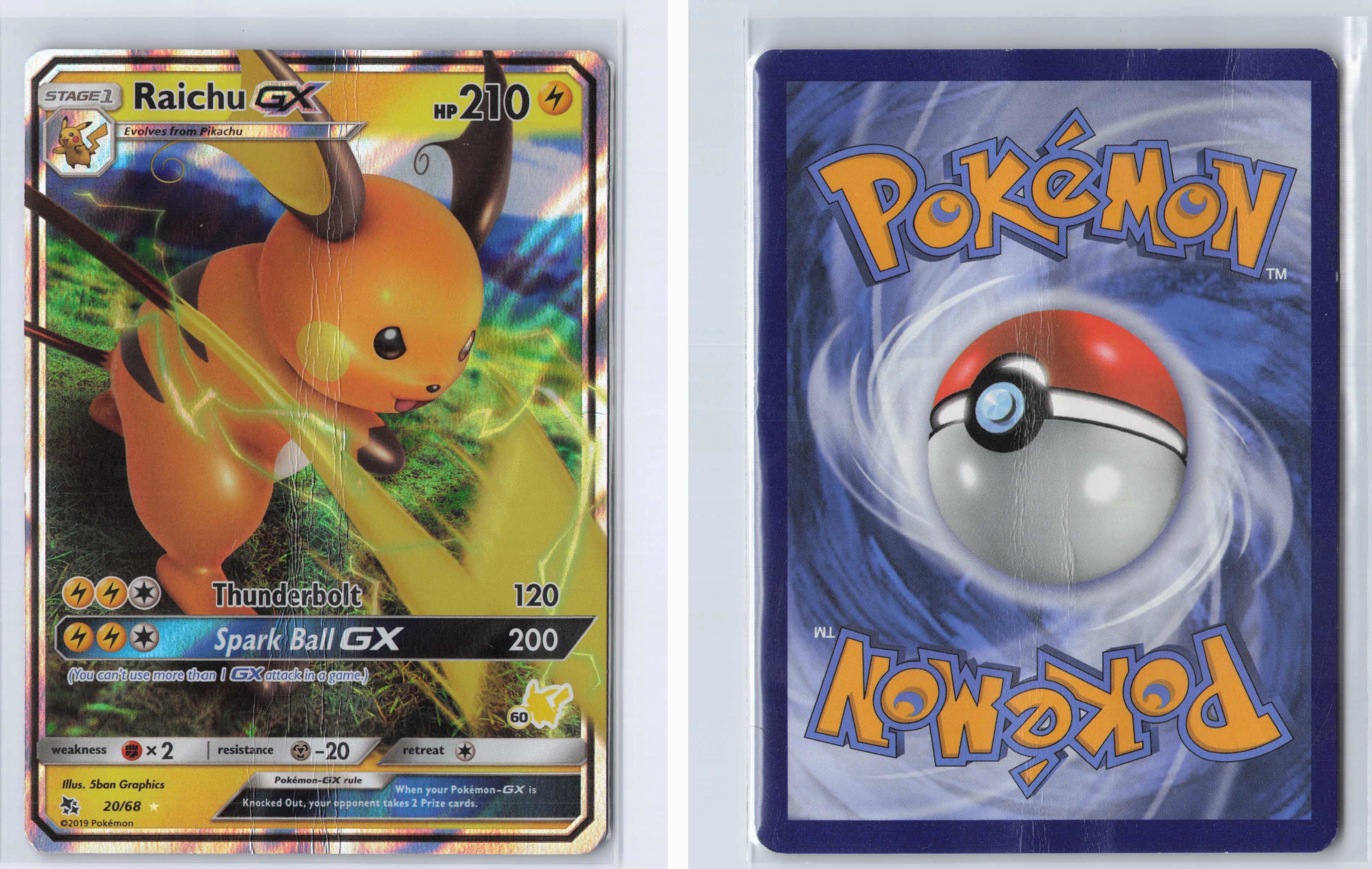 (#020/068) Raichu GX - 20/68 (#60 Pikachu Stamped) [Battle Academy]