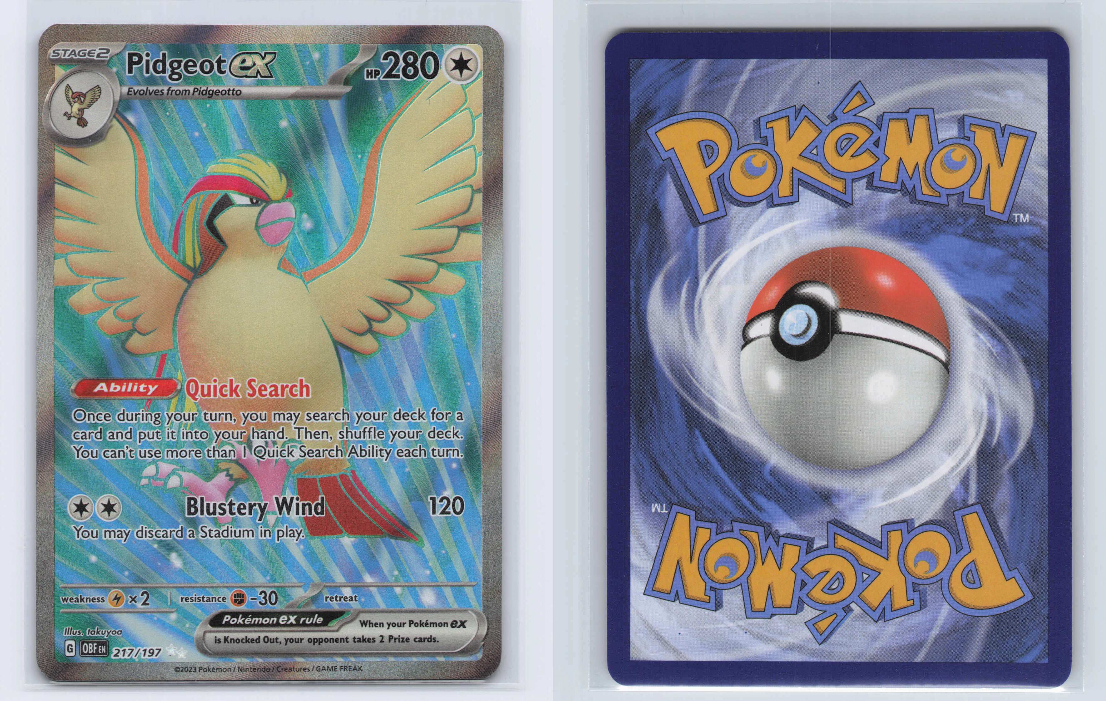(#217/197) Pidgeot ex - [SV03: Obsidian Flames]