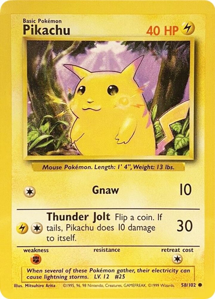 (#58/102) Pikachu - Normal [Base Set Unlimited]
