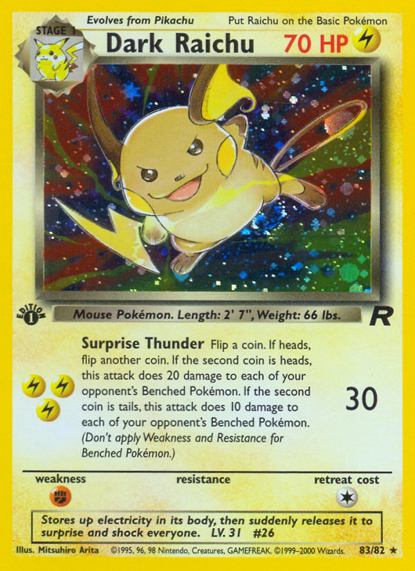 (#83/82) Dark Raichu - Unlimited Holo [Team Rocket]