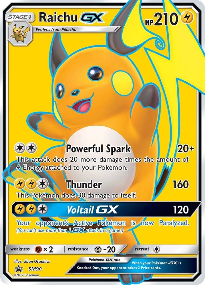 (#SM90) Raichu GX - - Holo [Sun & Moon Promo]