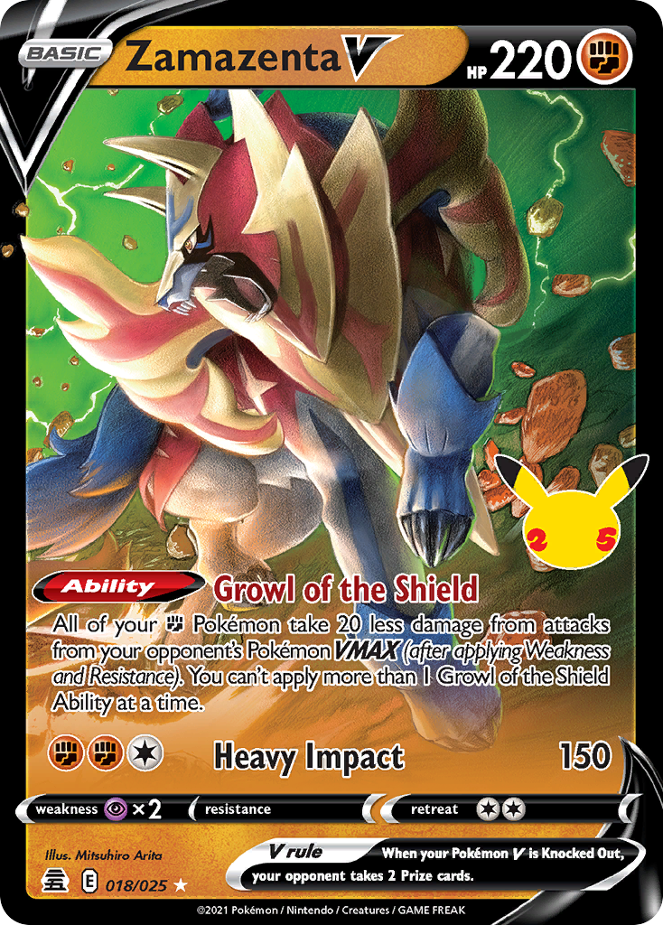 (#018/025) Zamazenta V - Holo [Celebrations]