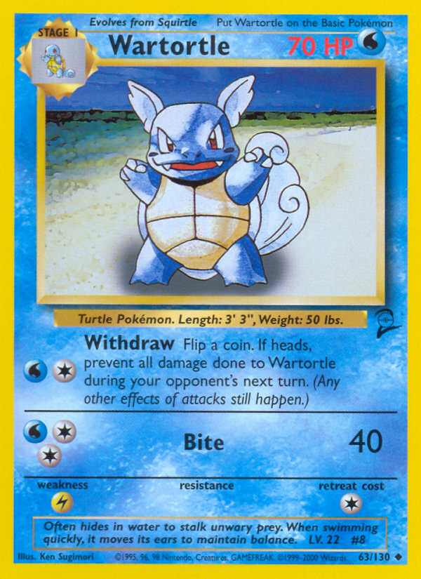 (#63/130) Wartortle - Normal [Base Set 2]