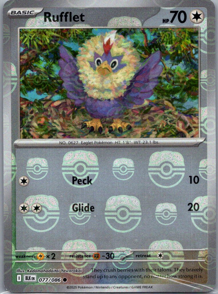 (#077/086) Rufflet (Master Ball Pattern) [SV: Black Bolt]
