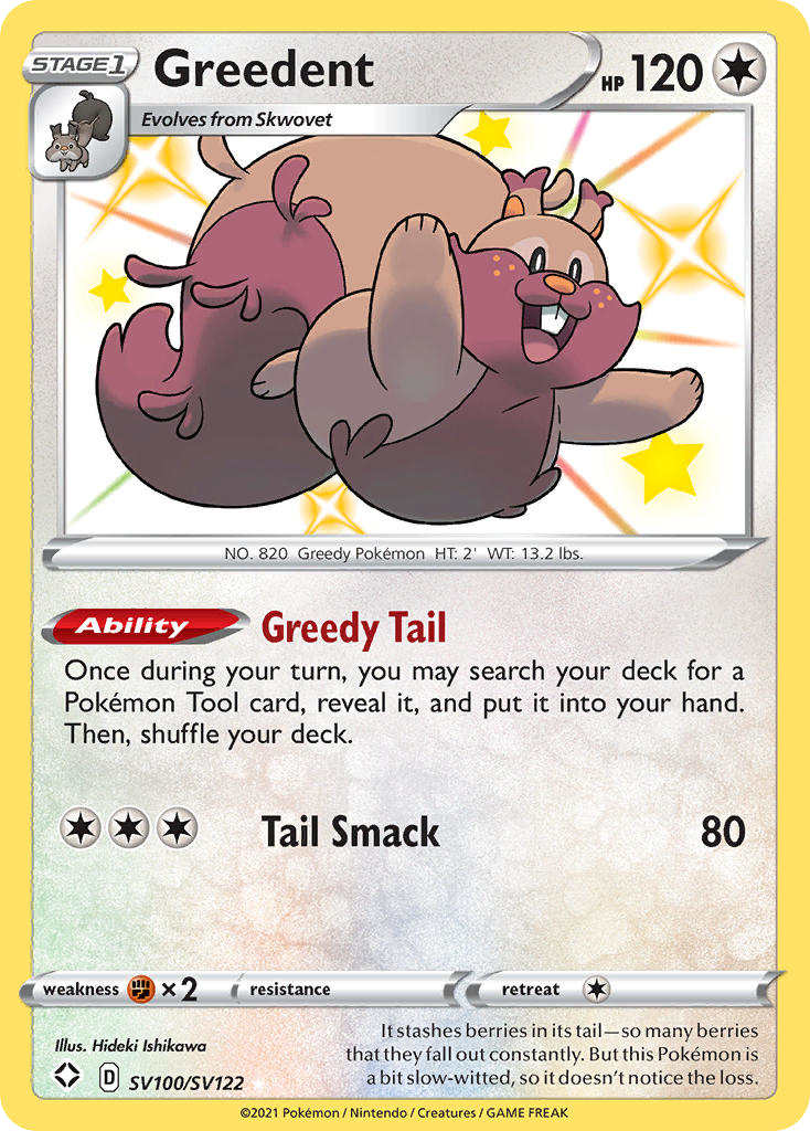 (#SV100/SV122) Greedent - Holo [Shining Fates Shiny Vault]