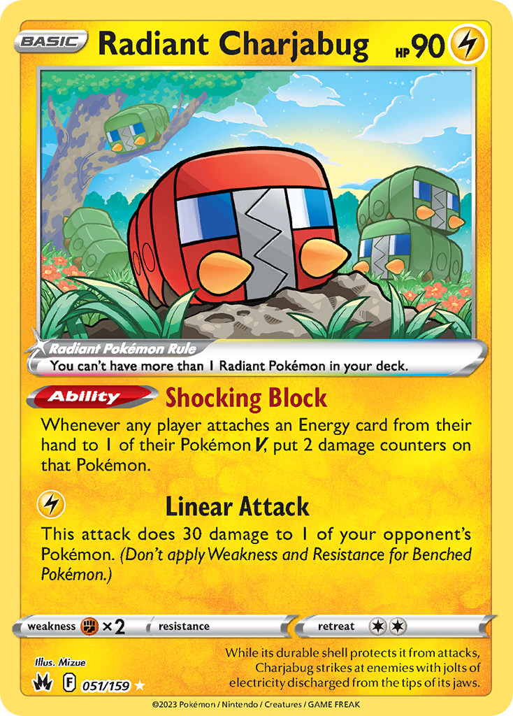 (#051/159) Radiant Charjabug - Holo [Crown Zenith]