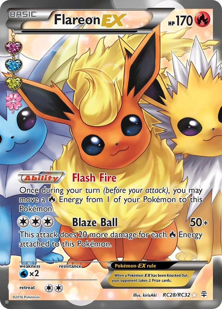 (#RC28/RC32) Flareon EX (Full Art) [Generations: Radiant Collection]