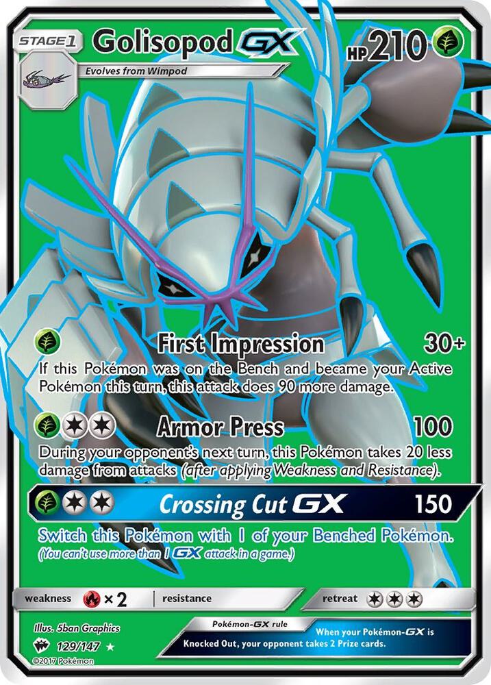 (#129/147) Golisopod GX (Full Art) [SM - Burning Shadows]