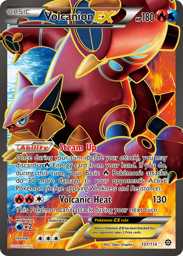(#107/114) Volcanion EX - Holo [Steam Siege]