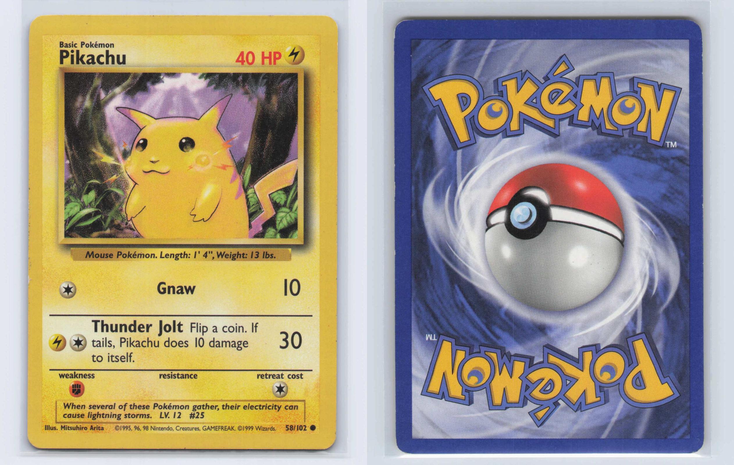 (#58/102) Pikachu - Normal [Base Set Unlimited]