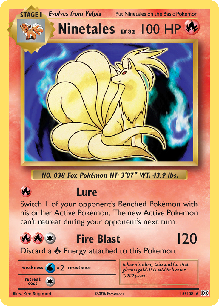 (#15/108) Ninetales - Holo [Evolutions]
