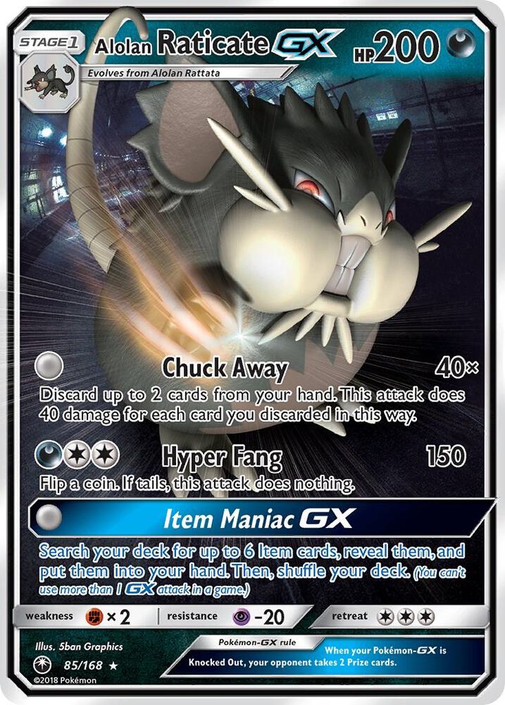 (#85/168) Alolan Raticate GX [SM - Celestial Storm]