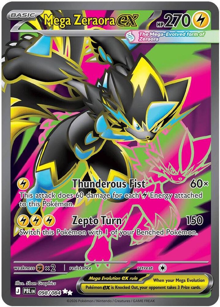 (#098/084) Mega Zeraora ex - Holo [Pitch Black]