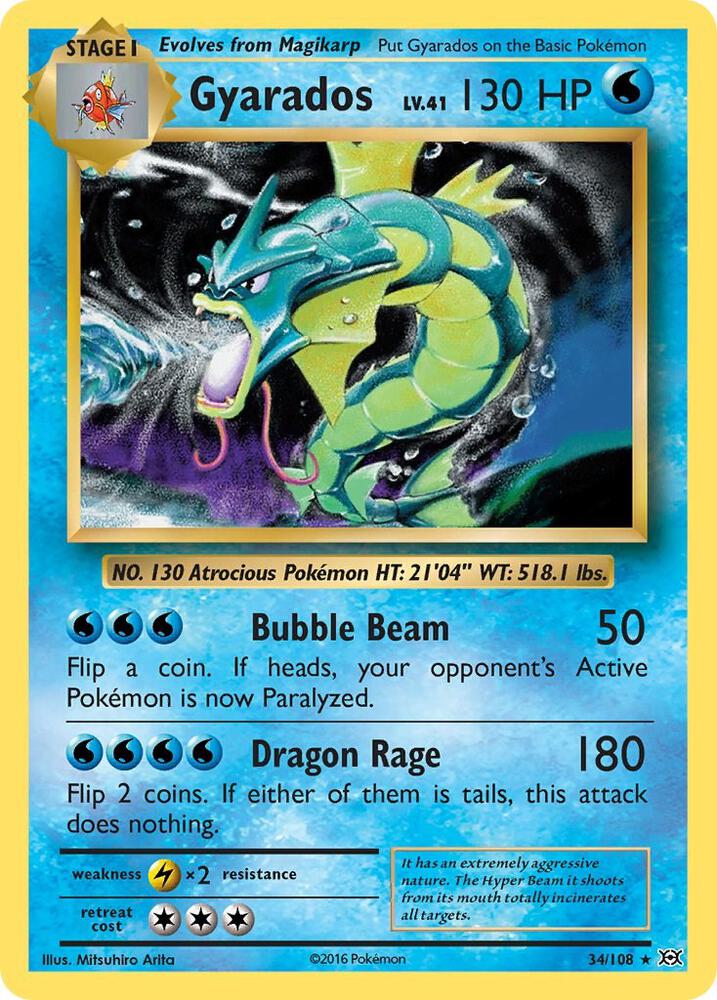 (#34/108) Gyarados - Reverse Holo [Evolutions]