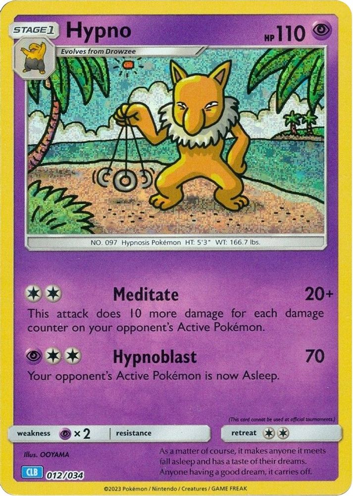 (#012/034) Hypno - Holo [Trading Card Game Classic]