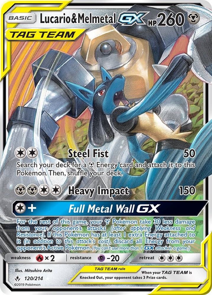 (#120/214) Lucario & Melmetal GX [SM - Unbroken Bonds]