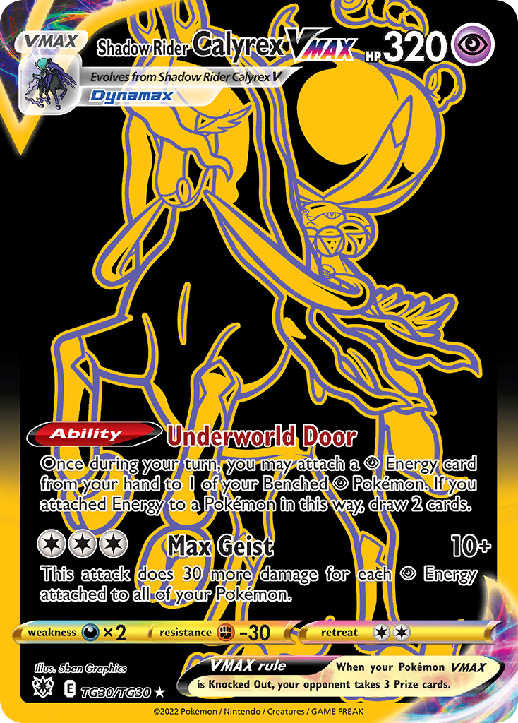 (#TG30/TG30) Shadow Rider Calyrex VMAX - Holo [Astral Radiance Trainer Gallery]