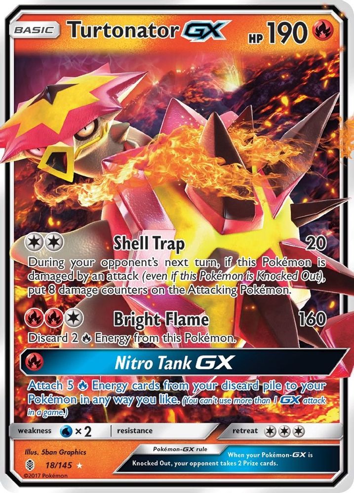 (#18/145) Turtonator GX - Holo [Guardians Rising]