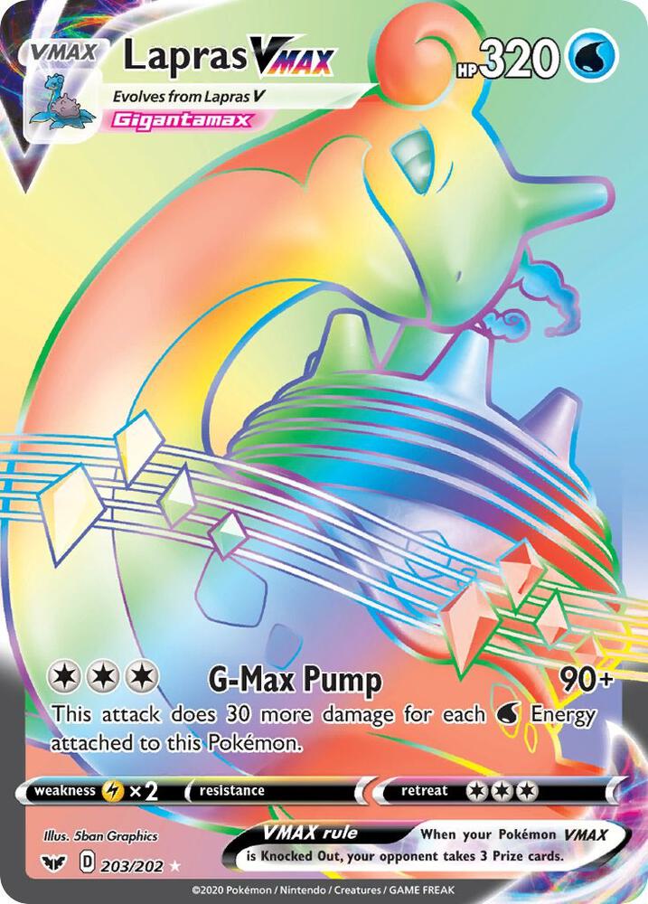 (#203/202) Lapras VMAX (Secret) [SWSH01: Sword & Shield Base Set]