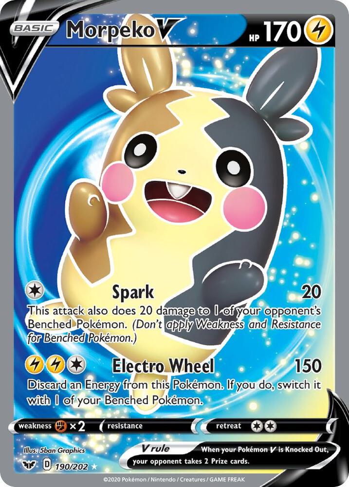 (#190/202) Morpeko V (Full Art) [SWSH01: Sword & Shield Base Set]