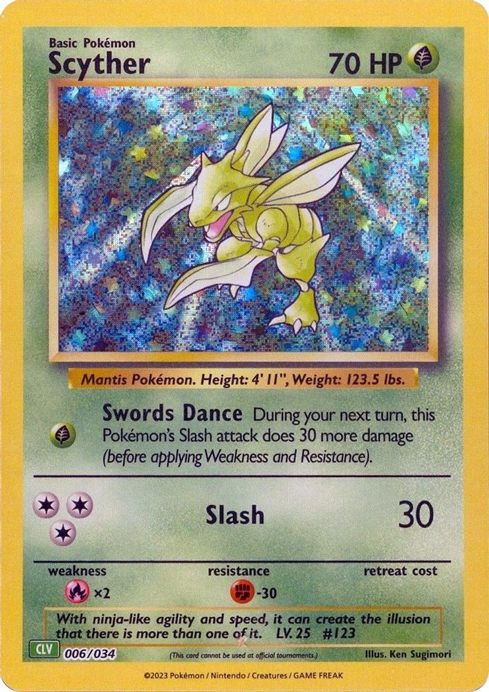(#006/034) Scyther - Holo [Trading Card Game Classic]