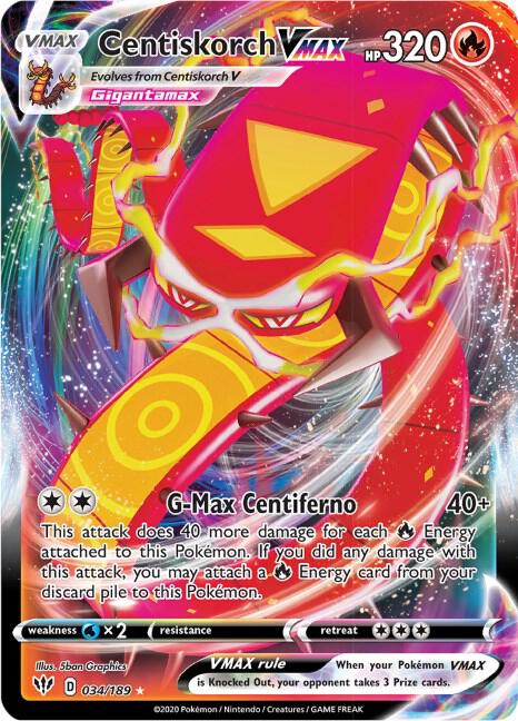 (#034/189) Centiskorch VMAX [SWSH03: Darkness Ablaze]