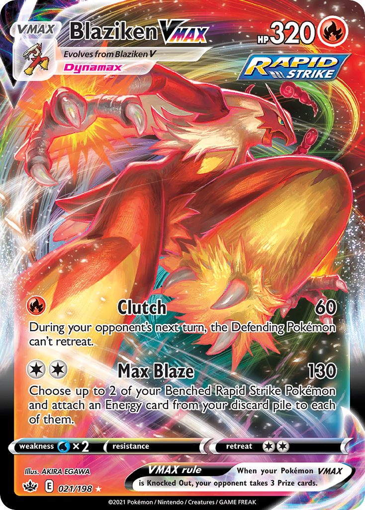 (#021/198) Blaziken VMAX - Holo [Chilling Reign]