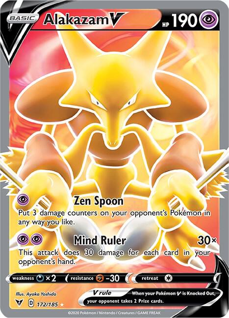 (#172/185) Alakazam V (Full Art) [SWSH04: Vivid Voltage]