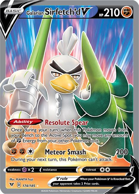 (#174/185) Galarian Sirfetch'd V (Full Art) [SWSH04: Vivid Voltage]