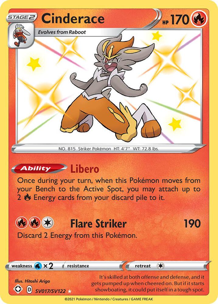 (#SV017/SV122) Cinderace [Shining Fates: Shiny Vault]