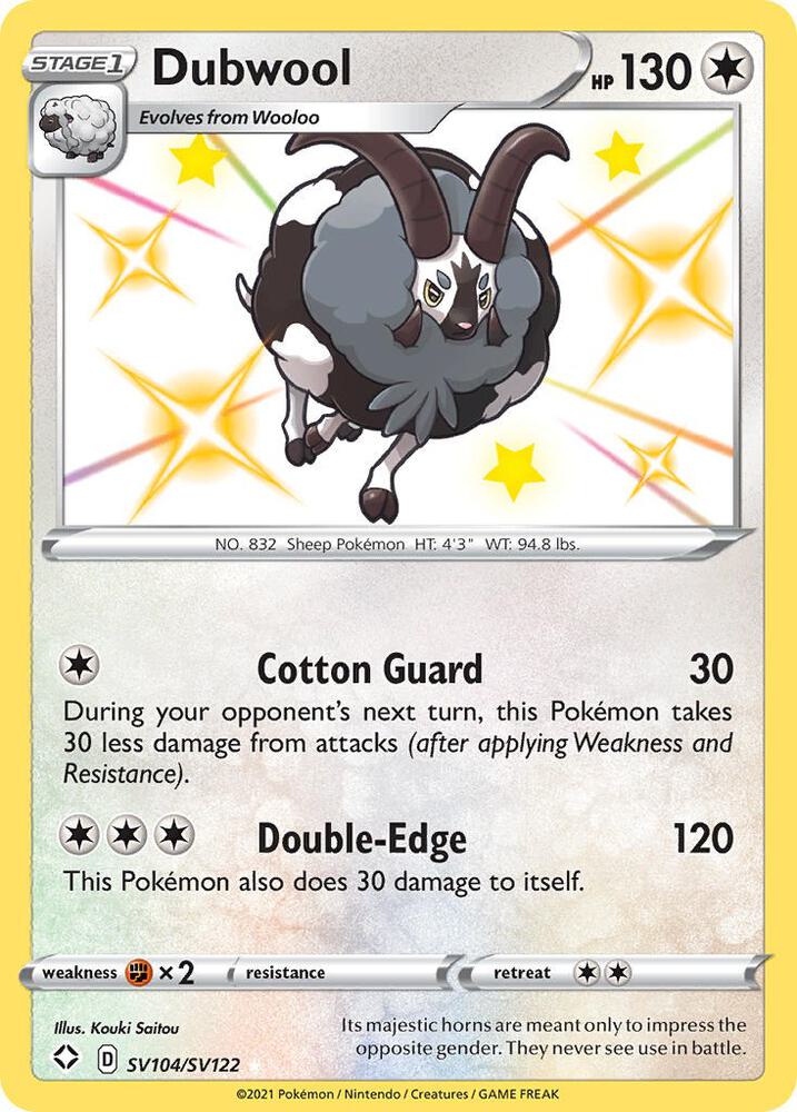 (#SV104/SV122) Dubwool [Shining Fates: Shiny Vault]