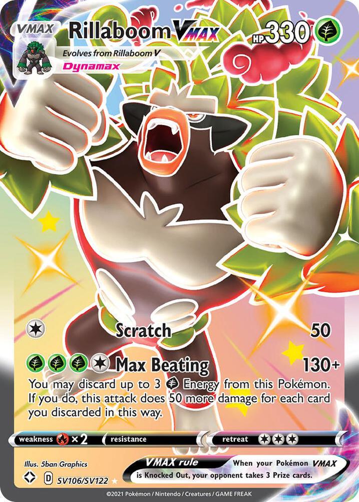 (#SV106/SV122) Rillaboom VMAX [Shining Fates: Shiny Vault]