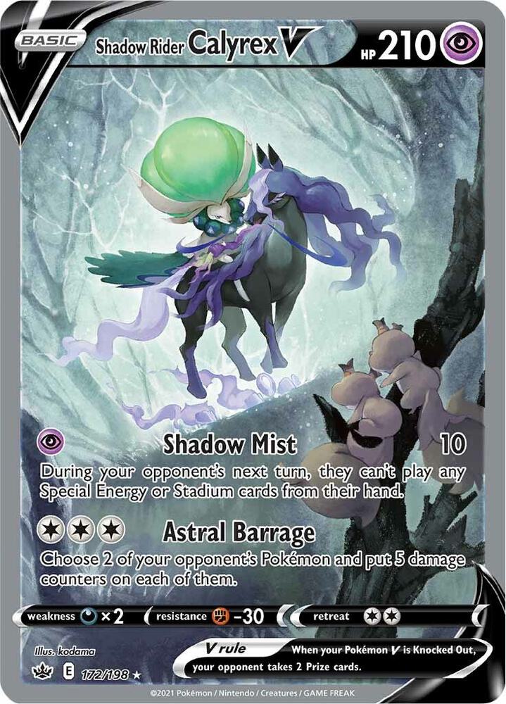 (#172/198) Shadow Rider Calyrex V (Alternate Full Art) [SWSH06: Chilling Reign]