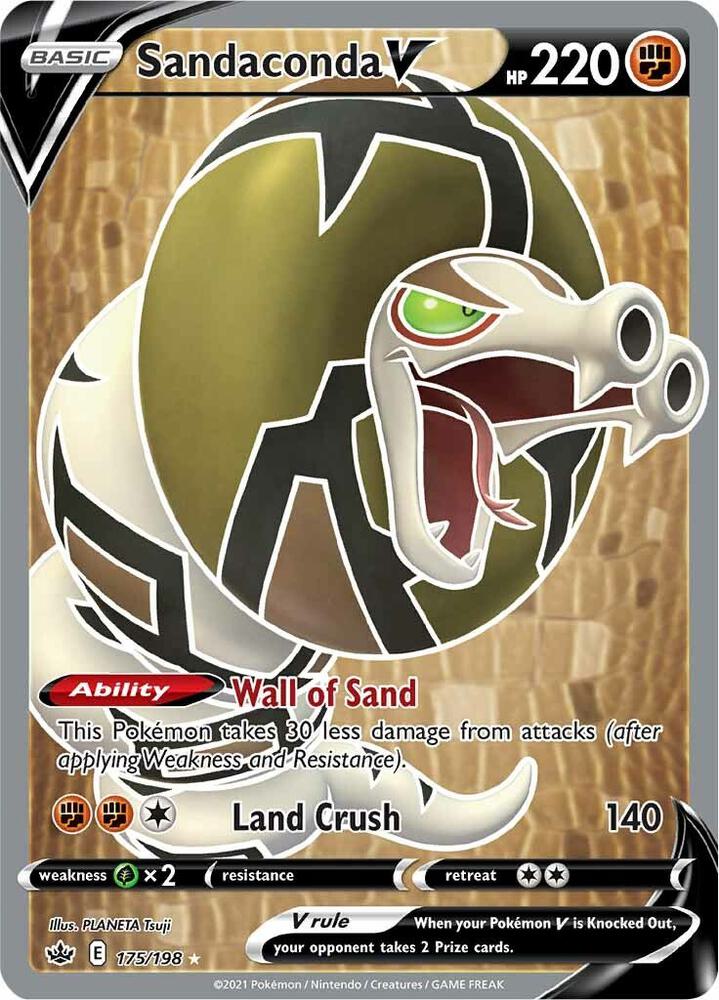 (#175/198) Sandaconda V (Full Art) [SWSH06: Chilling Reign]