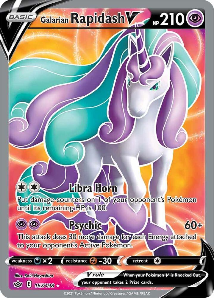 (#167/198) Galarian Rapidash V (Full Art) [SWSH06: Chilling Reign]
