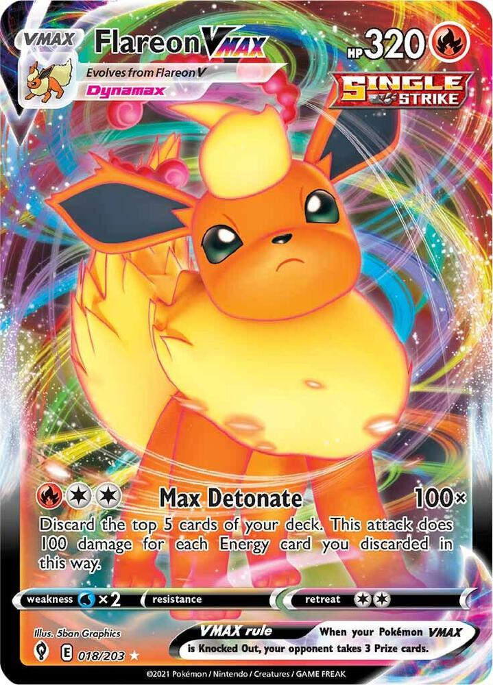 (#018/203) Flareon VMAX [SWSH07: Evolving Skies]