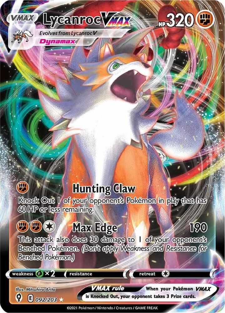 (#092/203) Lycanroc VMAX [SWSH07: Evolving Skies]