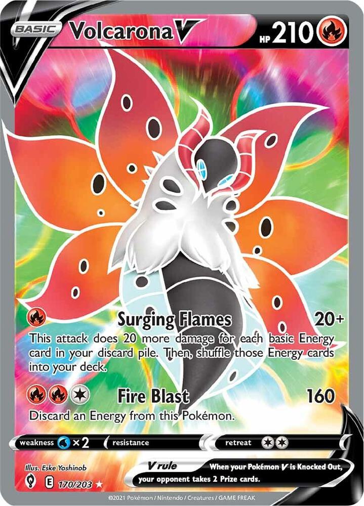 (#170/203) Volcarona V (Full Art) [SWSH07: Evolving Skies]