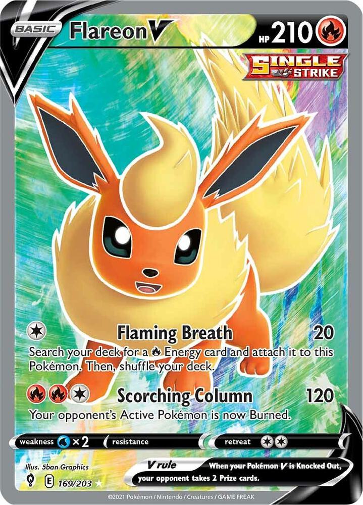 (#169/203) Flareon V (Full Art) [SWSH07: Evolving Skies]