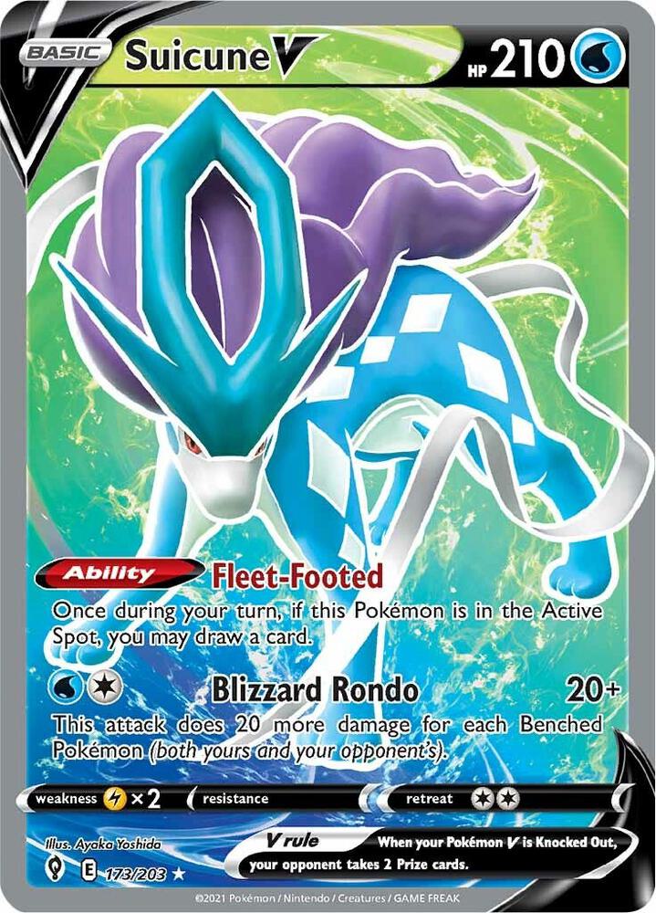 (#173/203) Suicune V (Full Art) [SWSH07: Evolving Skies]