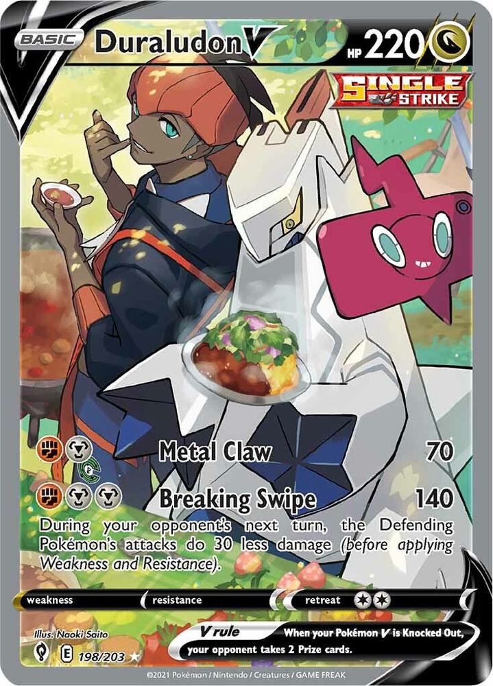 (#198/203) Duraludon V (Alternate Full Art) [SWSH07: Evolving Skies]