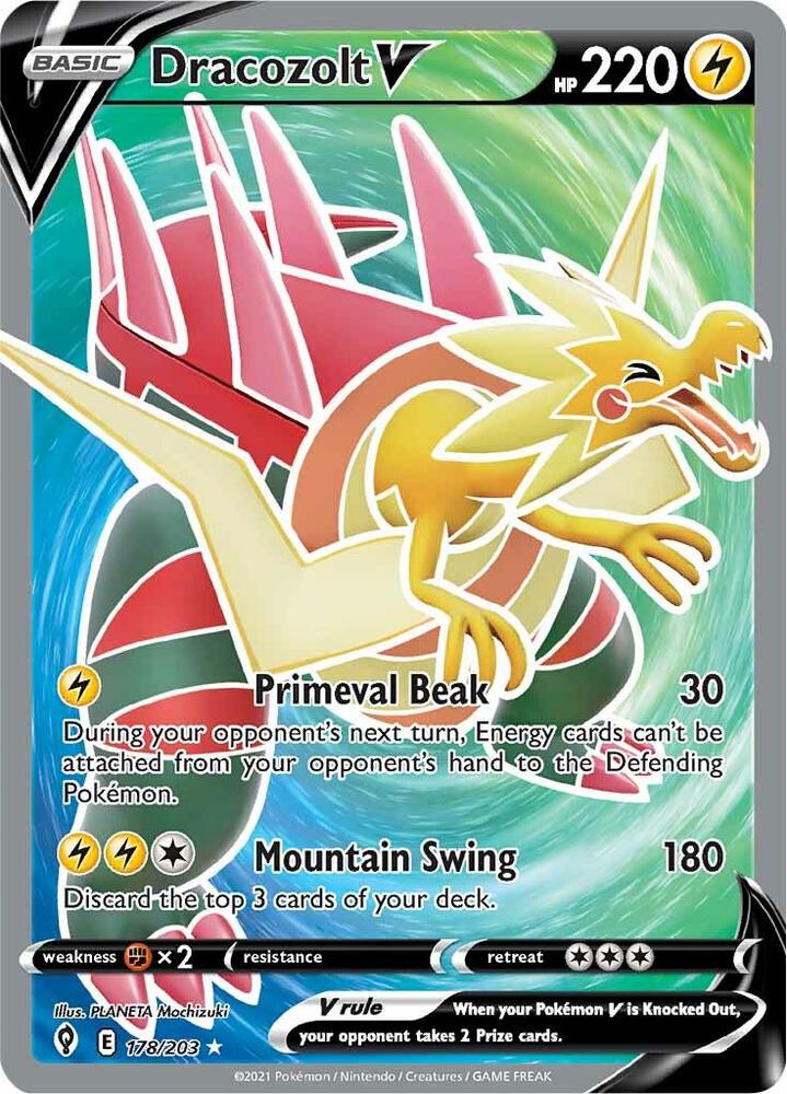 (#178/203) Dracozolt V (Full Art) [SWSH07: Evolving Skies]