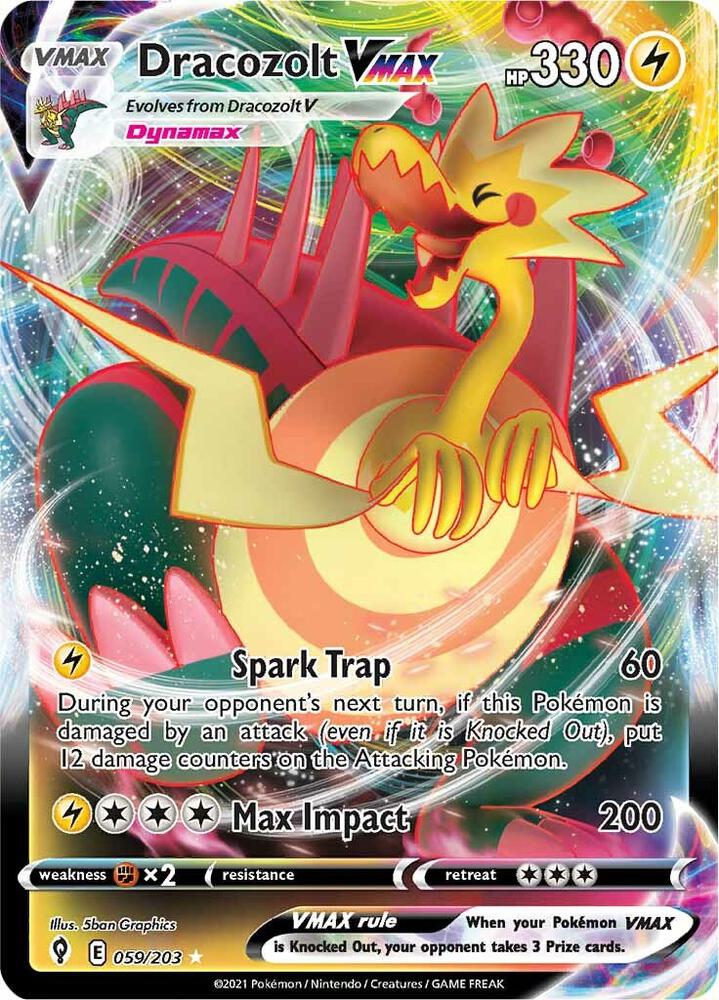 (#059/203) Dracozolt VMAX [SWSH07: Evolving Skies]