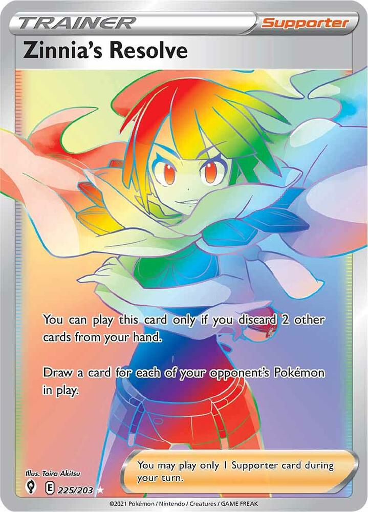 (#225/203) Zinnia's Resolve (Secret) [SWSH07: Evolving Skies]