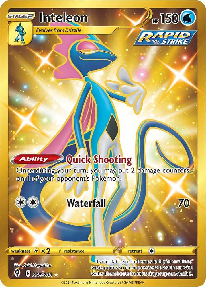 (#227/203) Inteleon (Secret) [SWSH07: Evolving Skies]