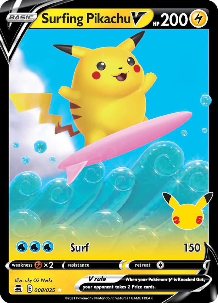 (#008/025) Surfing Pikachu V [Celebrations]