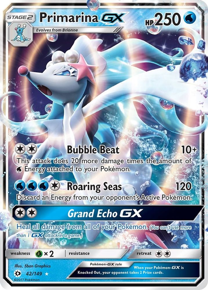 (#42/149) Primarina GX - Holo [SM Base Set]