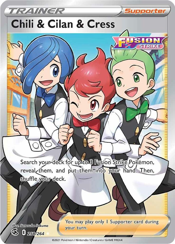 (#258/264) Chili & Cilan & Cress (Full Art) [SWSH08: Fusion Strike]
