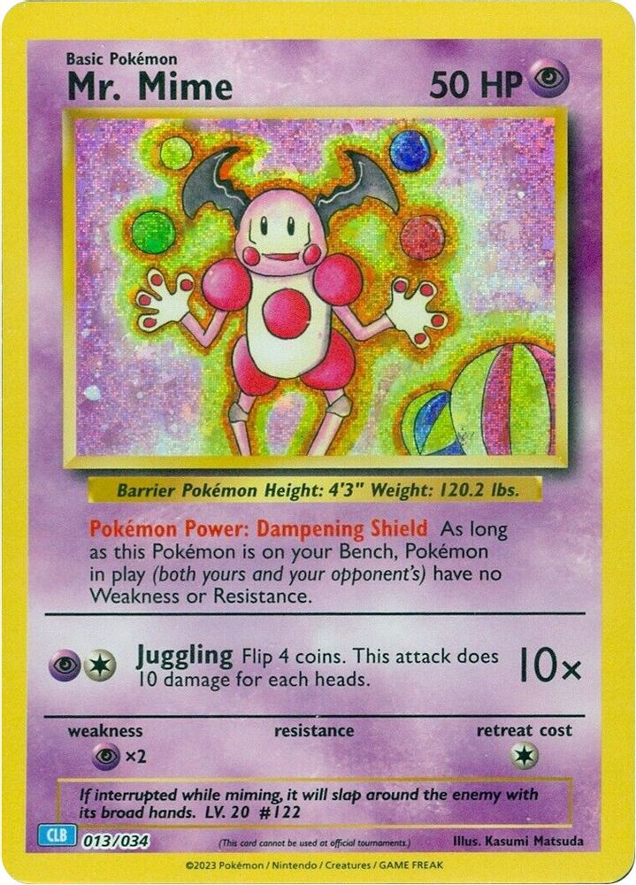 (#013/034) Mr. Mime - Holo [Trading Card Game Classic]