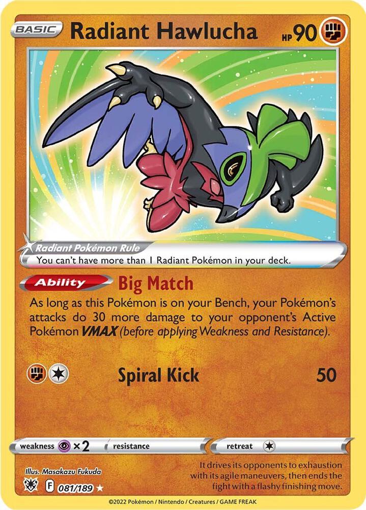 (#081/189) Radiant Hawlucha [SWSH10: Astral Radiance]